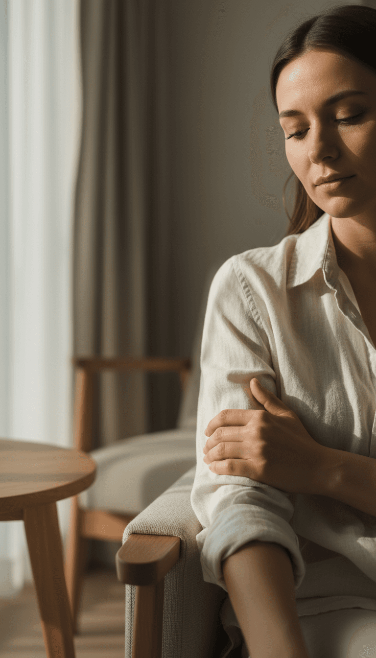 person in a moment of quiet reflection and calm